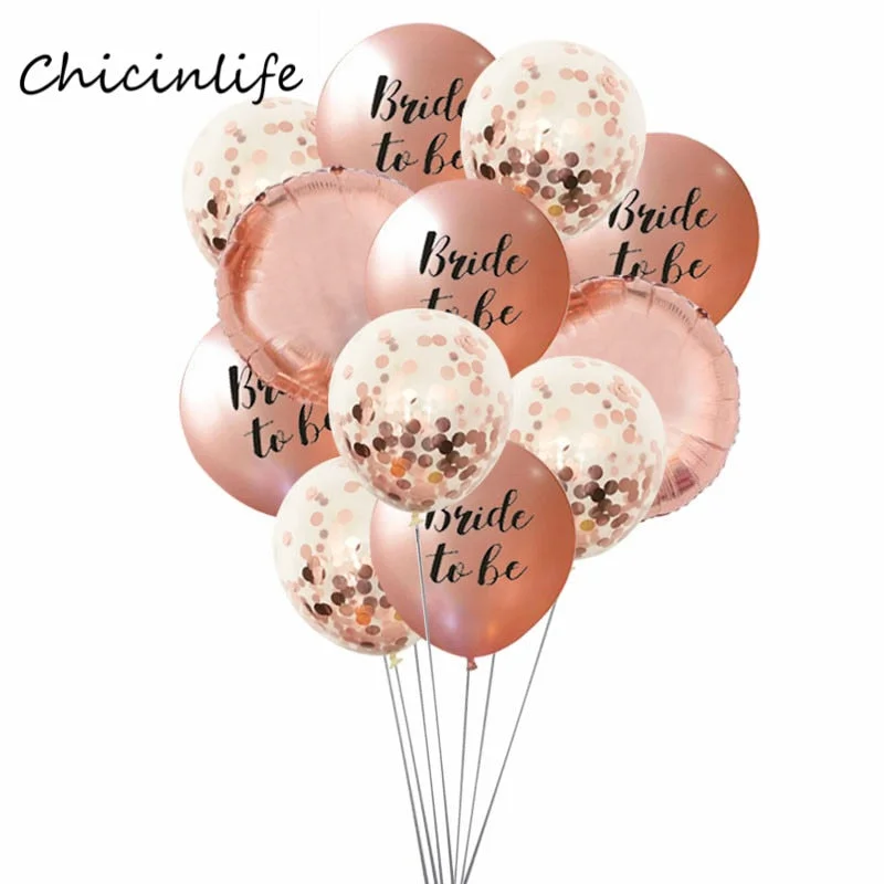 Chicinlife Rose gold Bride To Be Latex Balloons heart star balloon Bachelorette wedding party decoration