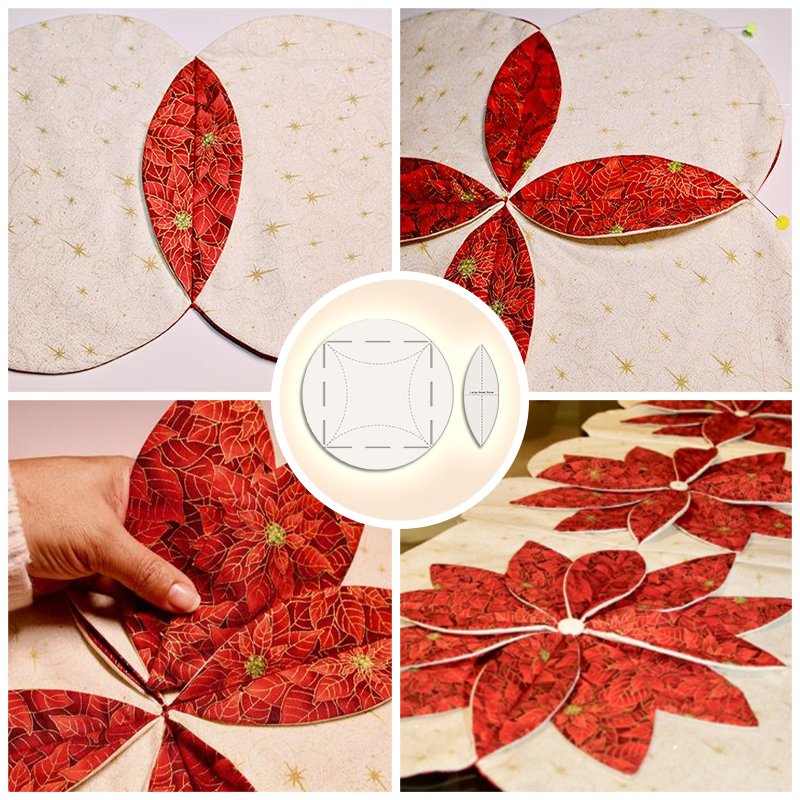 Beautiful DIY Fabric Folded Flower Placemat - Template + With Tutorial