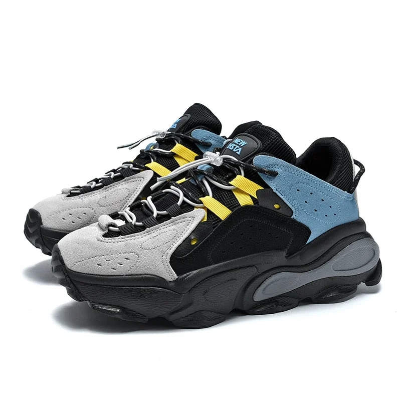 New High Quality Men Sneakers Women Thick Bottom Running Shoes Unisex Leather Sports Shoes Comfortable Waterproof Walking Shoes