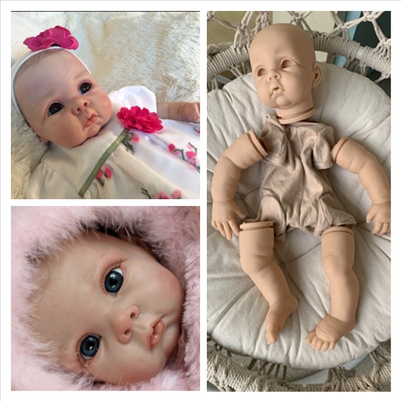 Reborn Baby Kit 22 Inches Chrissy DIY Blank Unpainted Open Eyes Doll Kit