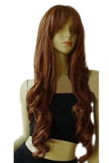 Brown Classic Womens Long and Curly Hair Wig-elleschic