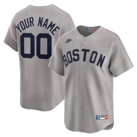 Youth Boston Red Sox Nike Gray Throwback Cooperstown Collection Limited Custom Jersey