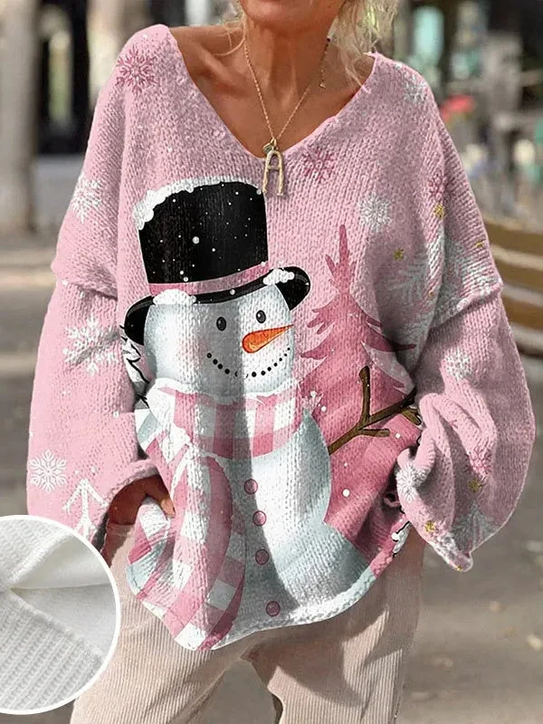 Women's Long Sleeve V-neck Graphic Printed Tops