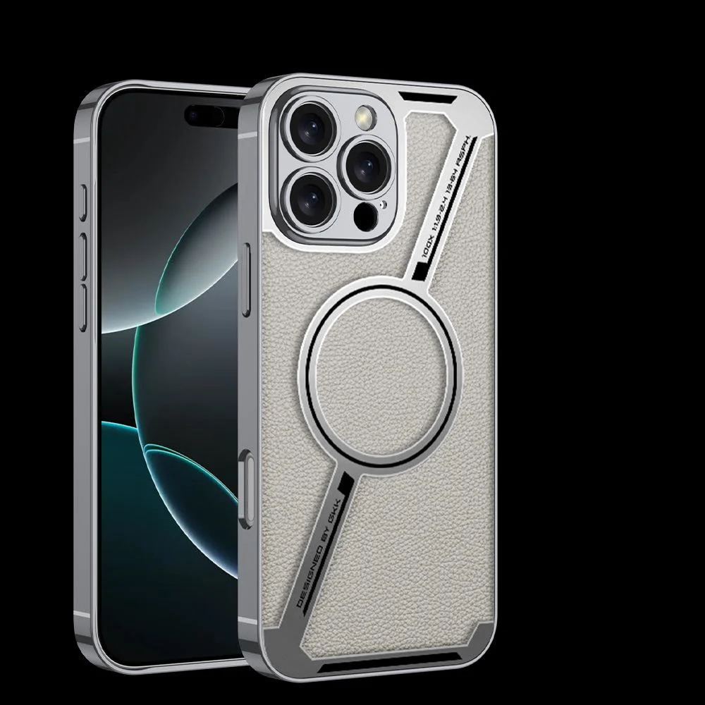 Suitable for iPhone 16 electroplated leather mobile phone case