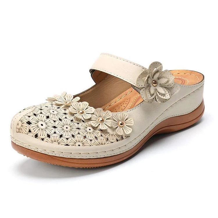 Retro Flat Round Toe Non-slip Soft Sole Casual Women's Sandals  Stunahome.com