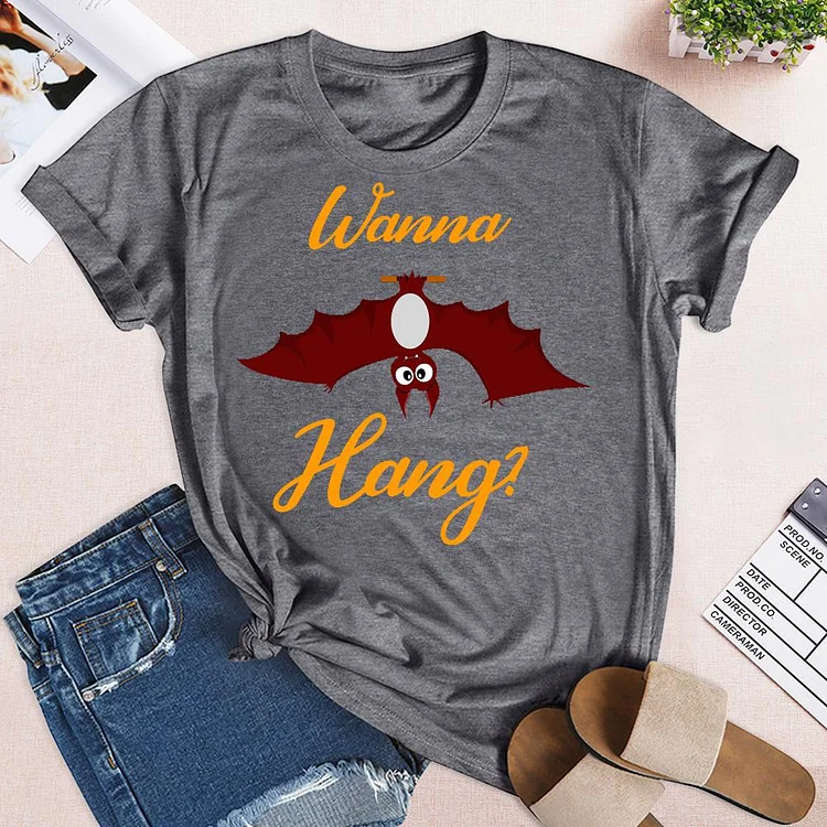 Wanna Hang Halloween Bats T-shirt Tee -06732