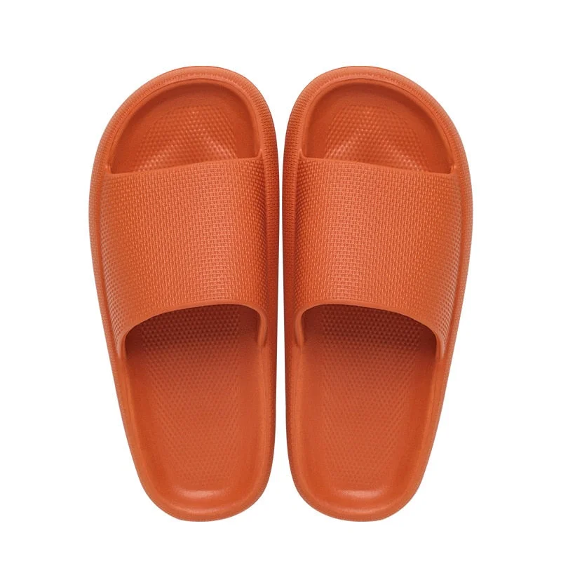 Spot Home Solid Color Thick-Soled Slippers Couple Fashion Non-Slip Bathroom Slides Street Trend Slippers Wholesale