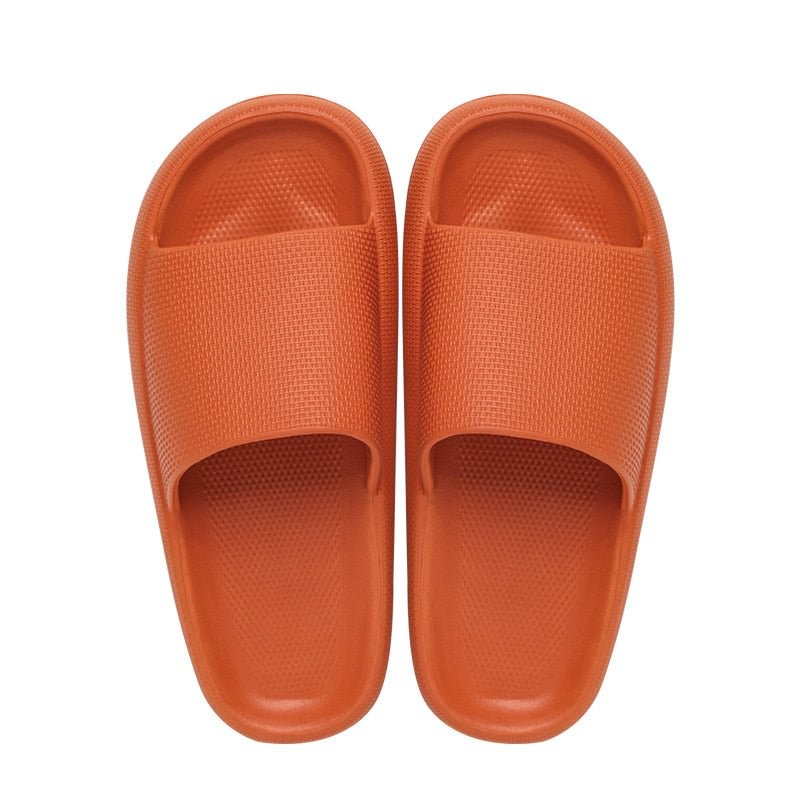 Spot Home Solid Color Thick-Soled Slippers Couple Fashion Non-Slip Bathroom Slides Street Trend Slippers Wholesale