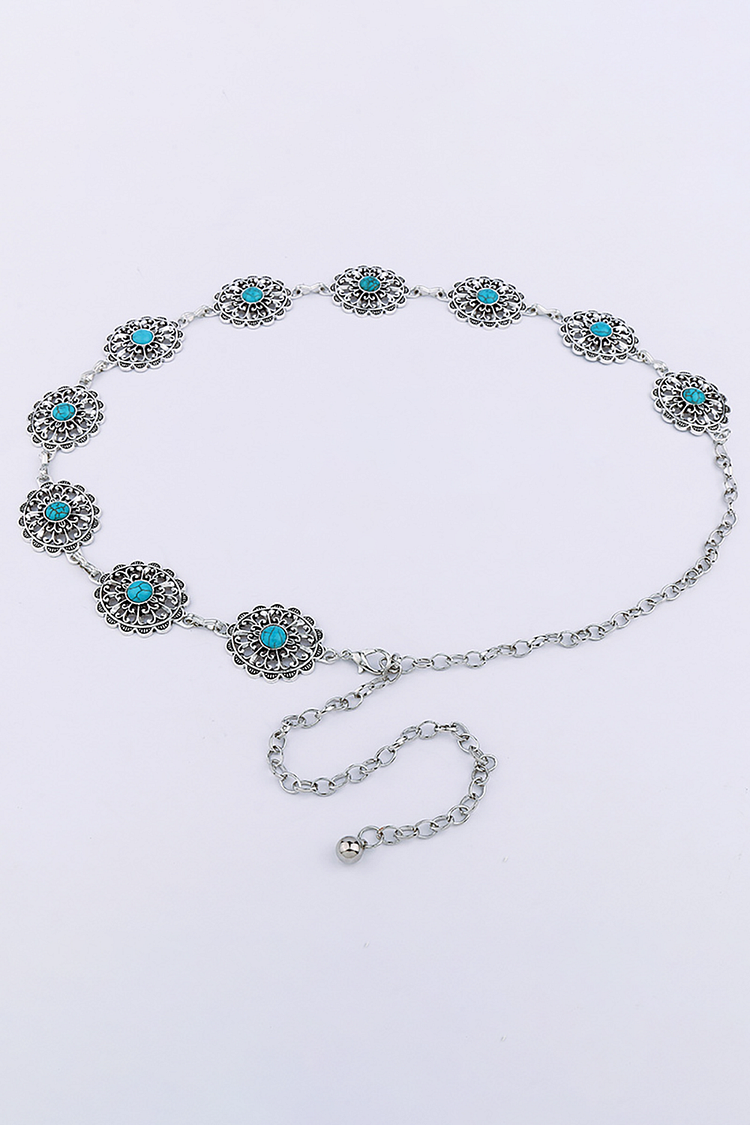 Tribal Hollow Out Flower Design Waist Chain