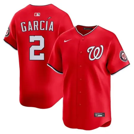 Men's Washington Nationals #2 Luis Garcia  Red Home Limited Player Jersey