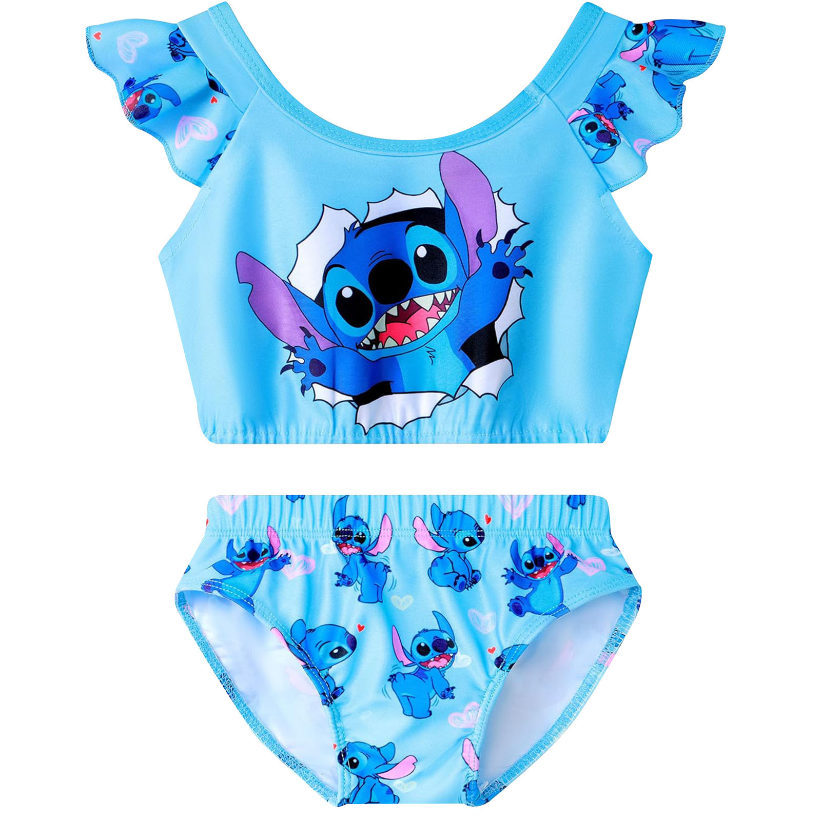 Stitch Themed Girls' Two-Piece Swimsuit - Cute and Stylish Swimwear for Little Girls 10169 -Mayoulove