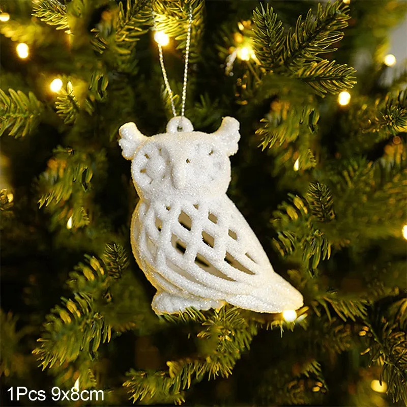 Xmas Tree Pendants Snowflake Angel Deer Hanging Ornaments Christmas Decorations For Home Kids Toy 2022 Navidad New Year Party