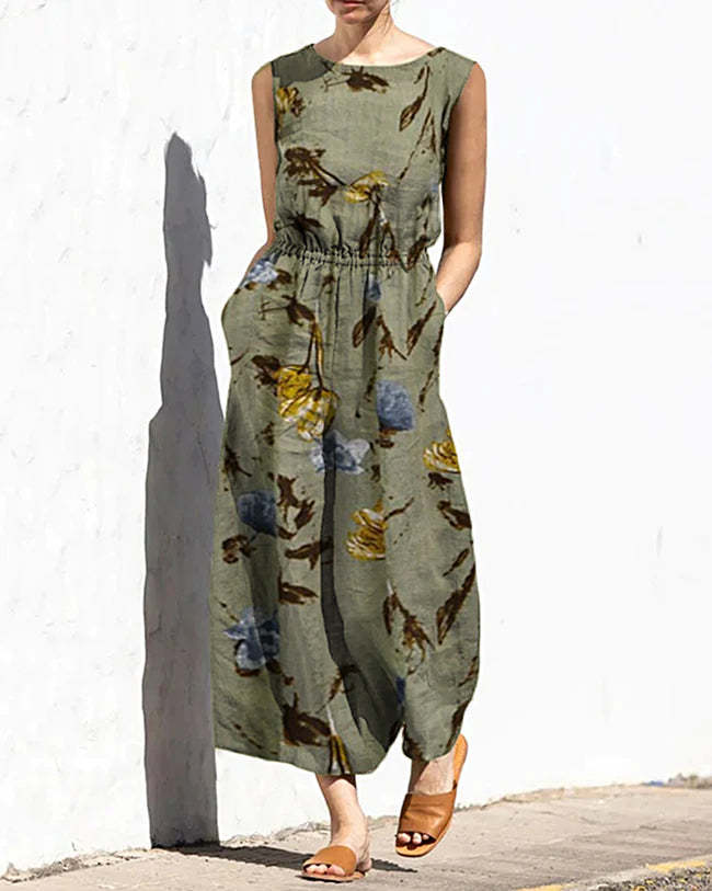 Vintage Loose Floral Jumpsuit