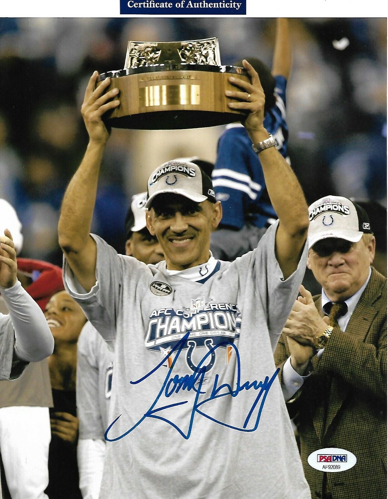 TONY DUNGY signed autographed INDIANAPOLIS COLTS 8X10 Photo Poster painting HOF COA PSA AF92089