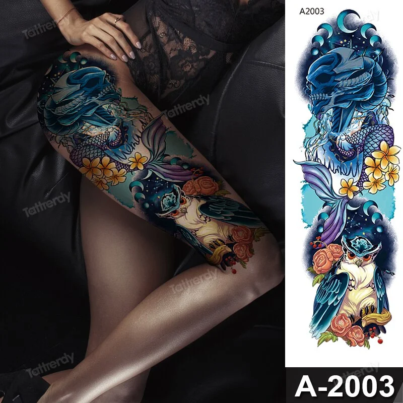 temporary tattoo peony rose flowers skull fish lotus tattoo designs large thigh leg body tattoos waterproof sexy for women girl