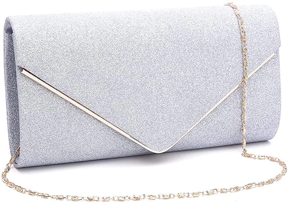 Evening Bag for Women Prom Sparkling Handbag With Detachable Chain for Wedding and Party