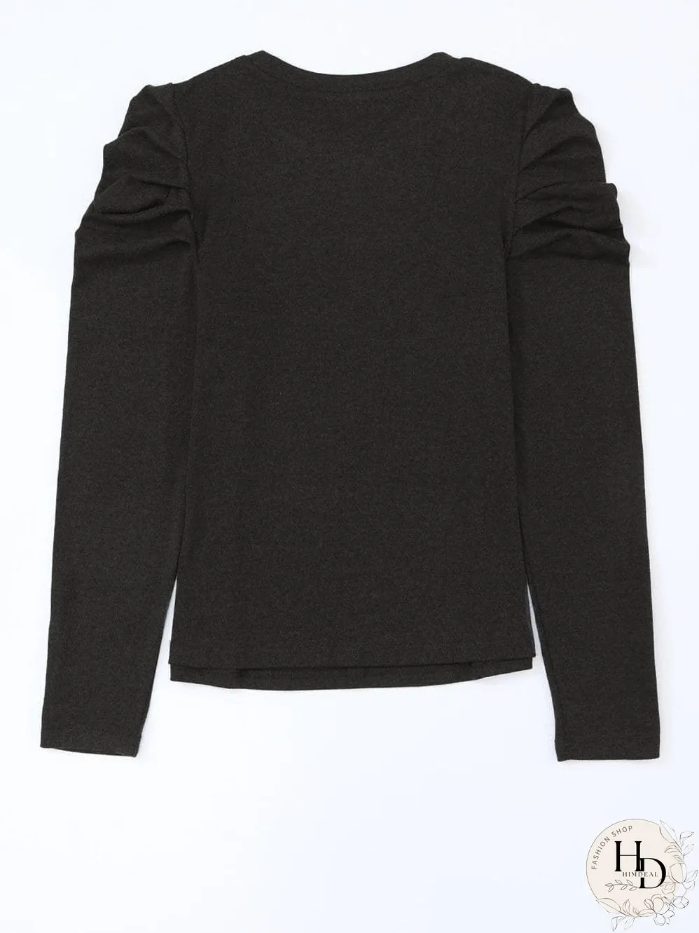 Chic Black Button Accent Sheath Top