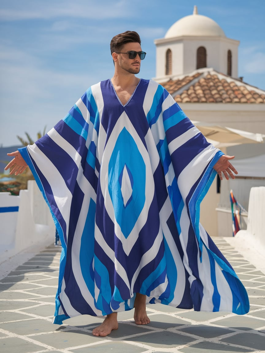 Men's V-neck Long Kaftan Caftan
