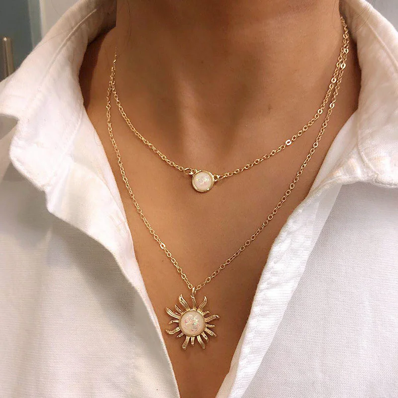 Fashion Multilayer Sunflower Necklace