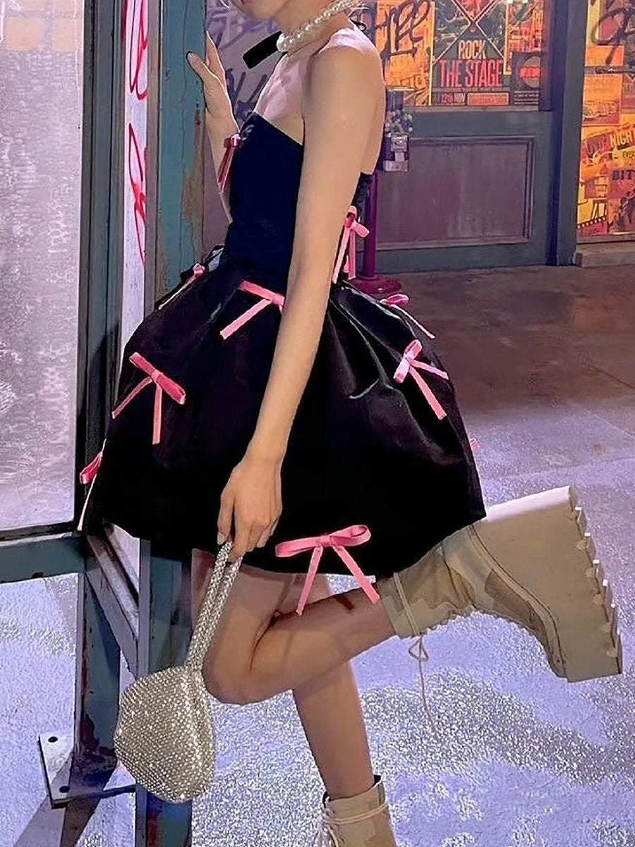Strapless Bow Mini Dress