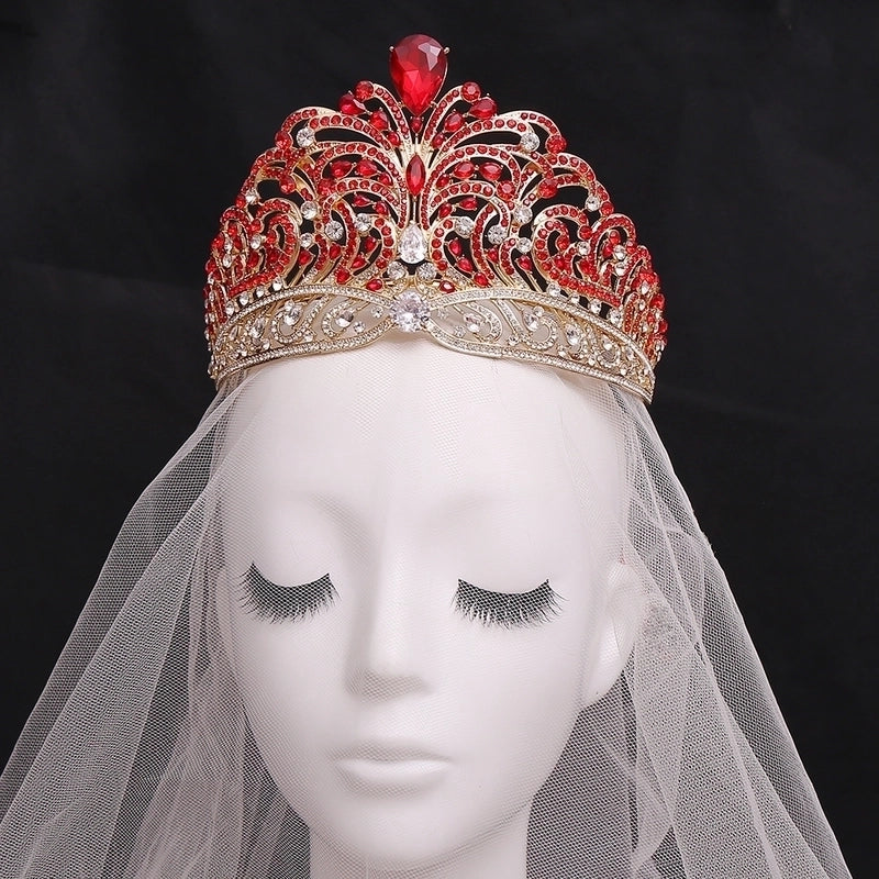 Queen Bridal Crown Alloy Inlay Artificial Crystal Rhinestones Zircon Crown