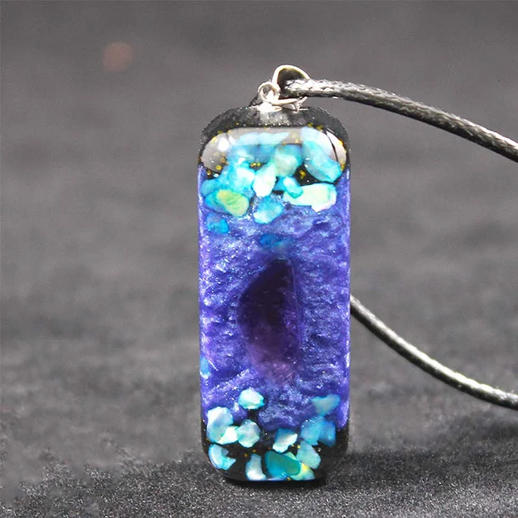 Amazonite Amethyst Natural Crystal Pendant Necklace