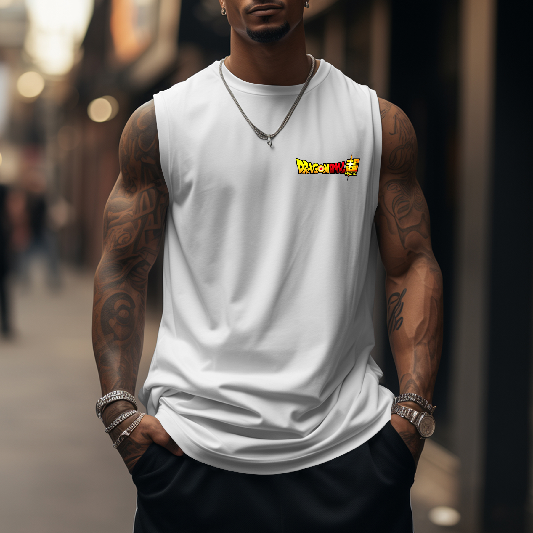 Oversized Anime Graphic Design Printed Tank Top