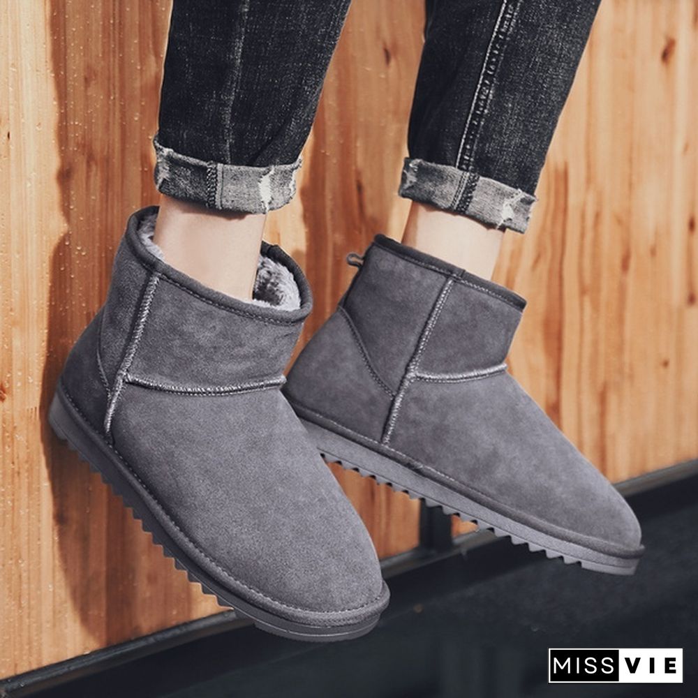 Men and Women Boots Kids Winter Snow Boots, Waterproof Non-slip Flat Round Head Comfortable Warm Little Male Girl Boots  Size28-47