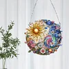 (Upgrade Size)DIY Diamond Painting Art Double Sided Effect Pendant Colorful Stained Glass Hanging Ornament Kit(Sunflower)