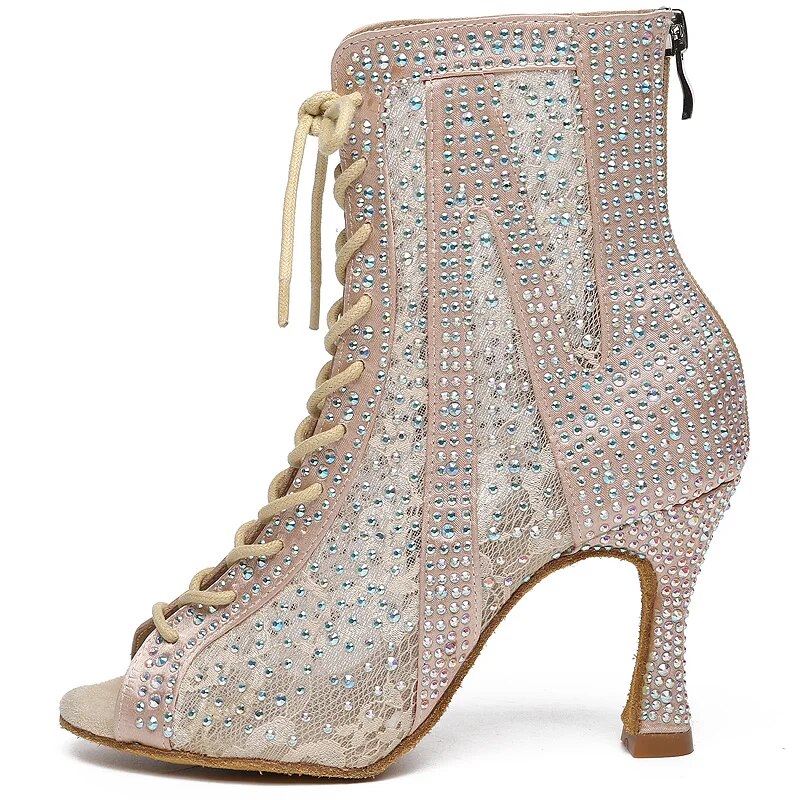 VCshoes  Ballroom Dance Shoes Tango Shoes Sneakers High Boots With Full Rhinestone Sandals