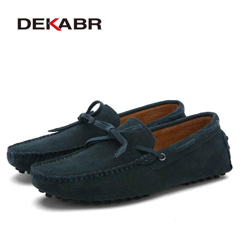 DEKABR Brand Big Size Cow Suede Leather Men Flats 2021 New Men Casual Shoes High Quality Men Loafers Moccasin Driving Shoes
