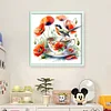 Poppy Bird Teacup-14CT Counted Cross Stitch 40*40cm/15.75*15.75in