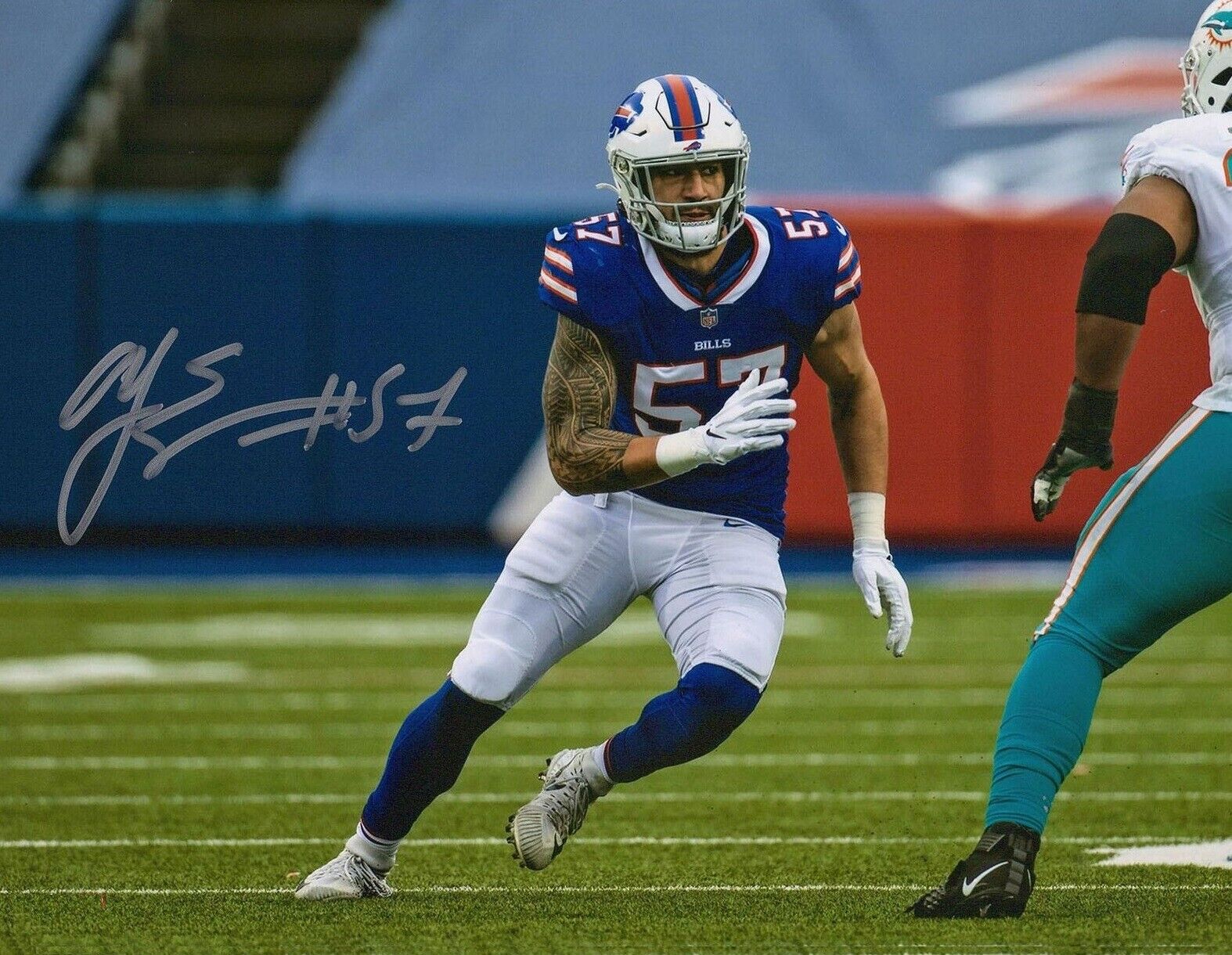 AJ Epenesa Autographed Signed 8x10 Photo Poster painting ( Bills ) REPRINT