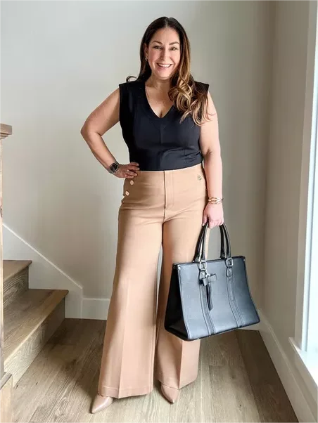 Tummy Control Button Wide Leg Pant(BUY 2 FREE SHIPPING)