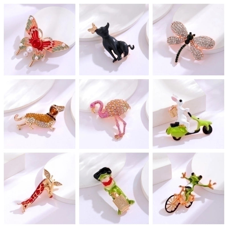 Minimalist Animal Alloy Inlay Rhinestones Women's Brooches