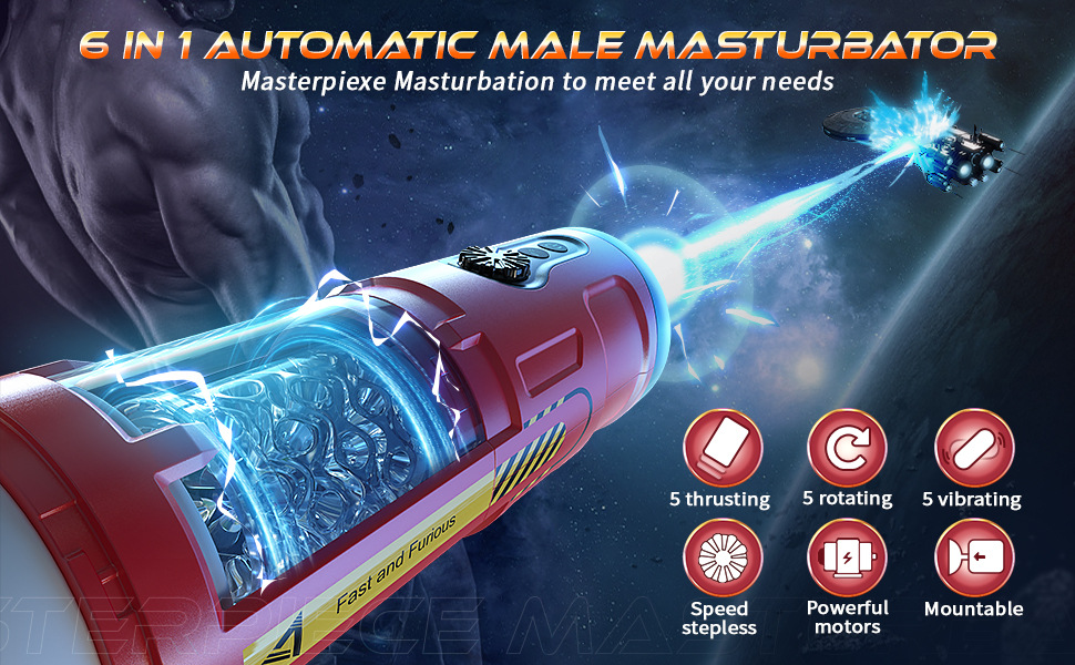 Red-g Thrusting Rotating & Vibrating Male Masturbator