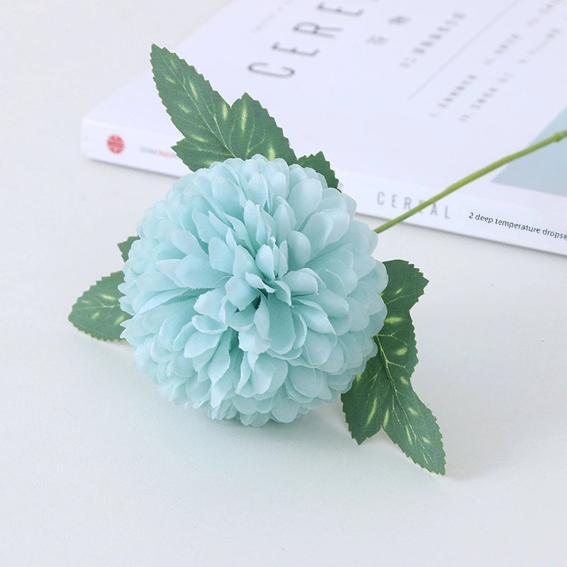 Artificial Chrysanthemum Single Ping-pong Chrysanthemum Wedding Decoration Home Living Room Soft Decoration Silk Cloth Dandelion Fake Flower
