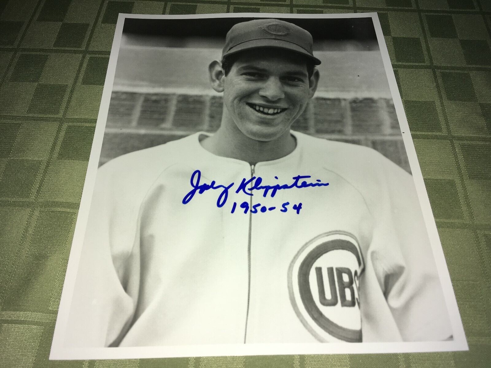 Johnny Klippstein Chicago Cubs Signed 8 x 10