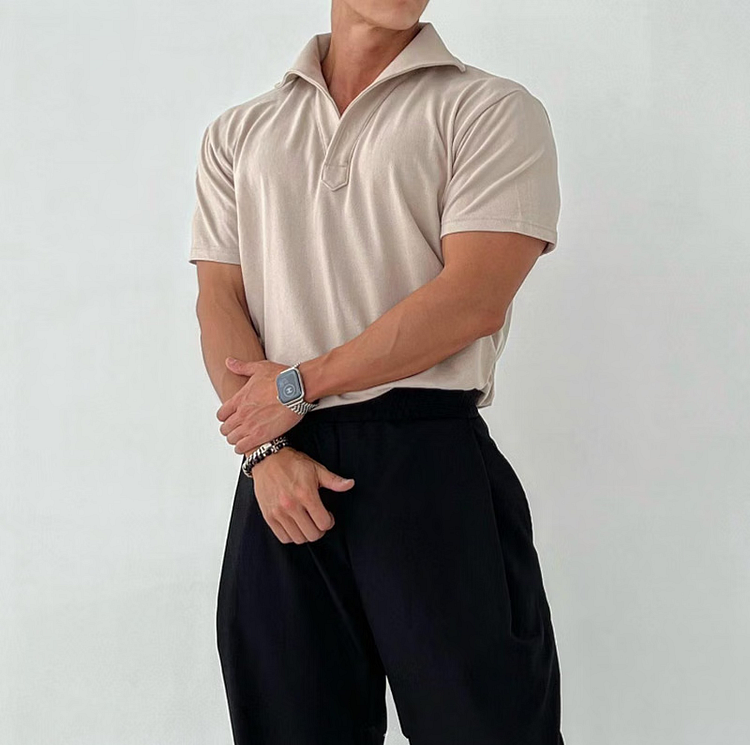 2023 Gentlemans business Short Sleeve Fitness T Shirt