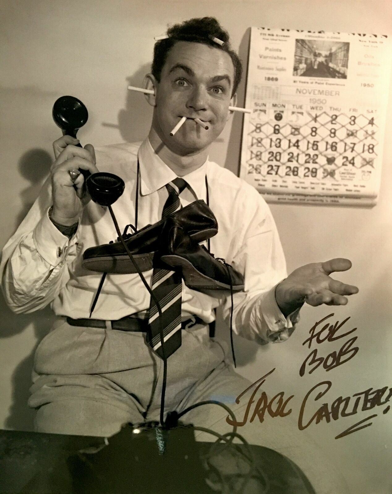 Jack Carter Signed 8x10 Photo Poster painting  SHIP Autograph Auto