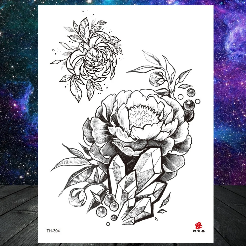 Watercolor Lavender Reed Morning Glory Flower Tattoos Temporary Women Sexy Custom Tattoo Stickers Flash Fake Girls Tato Ankle