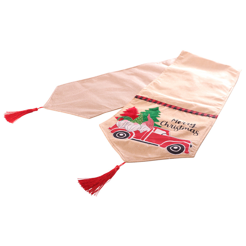

Santa Claus Car Tassel Placemats Christmas Reusable Linen Dining Table Mat, 501 Original