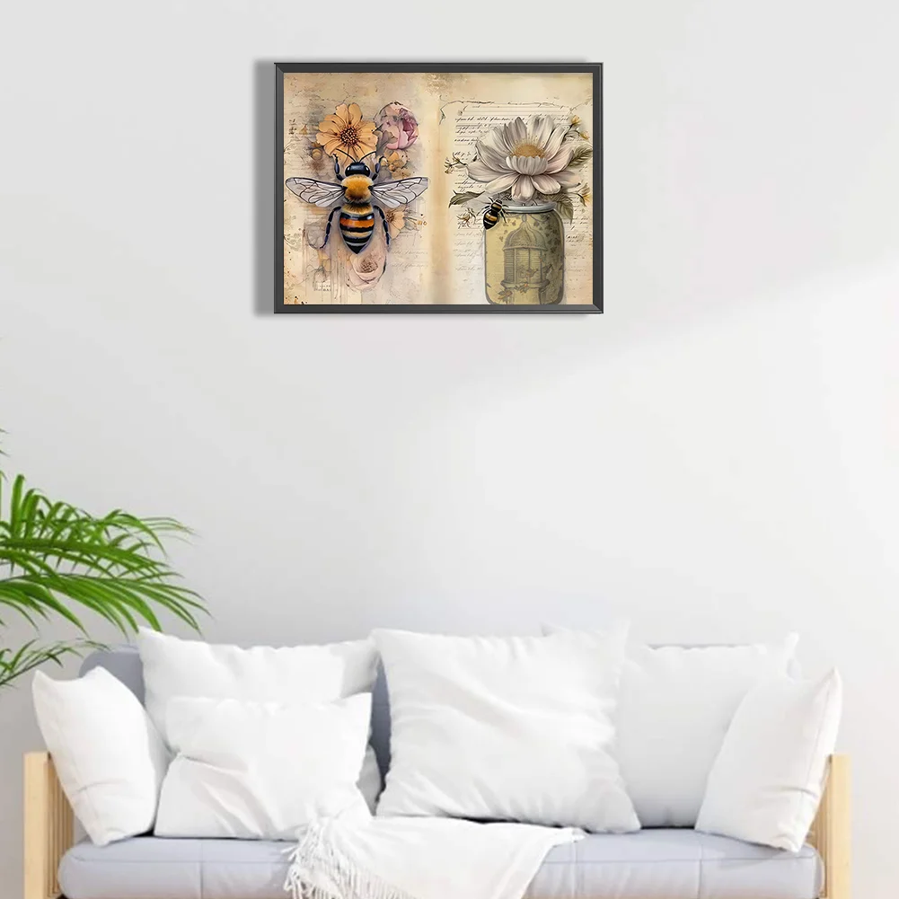 Diamond Painting - Full Round Drill - Bee(Canvas|40*30cm)