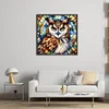 Glass Painting-Owl-11CT Stamped Cross Stitch 40*40cm/15.75*15.75in tapestrymarket