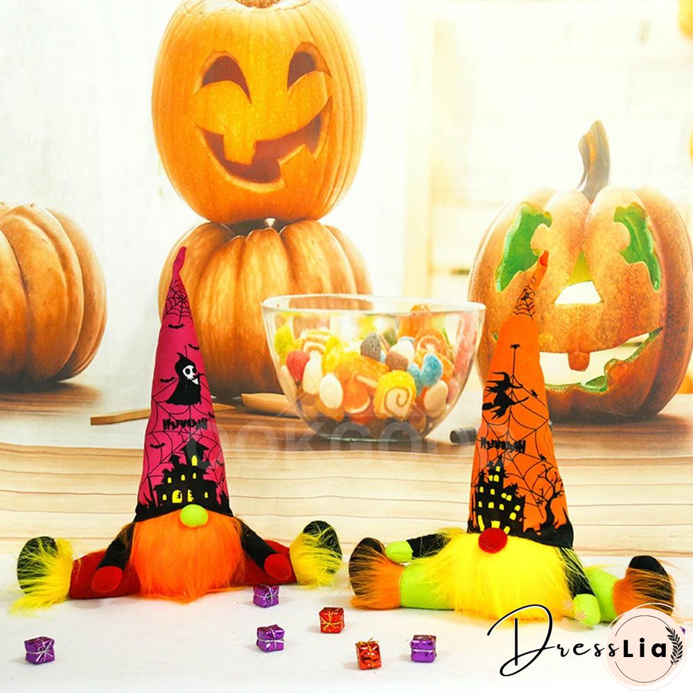 Halloween Plush Gnome Doll With Warm Lights