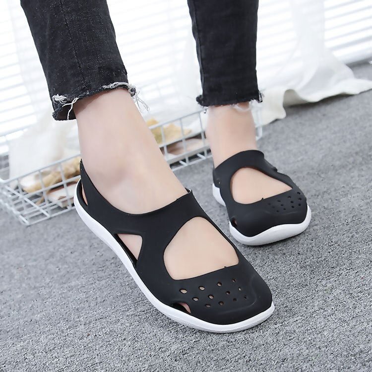 Comemore Women Jelly Sandals Comfortable Summer Soft Shoes Female Flat Pumps Plastic Female Waterproof Eva Garden Shoe Pink 2021