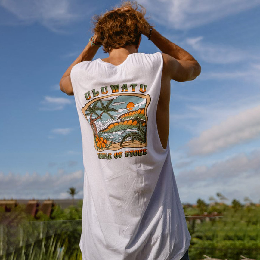 Men's Casual Hawaiian Pattern Tank Top