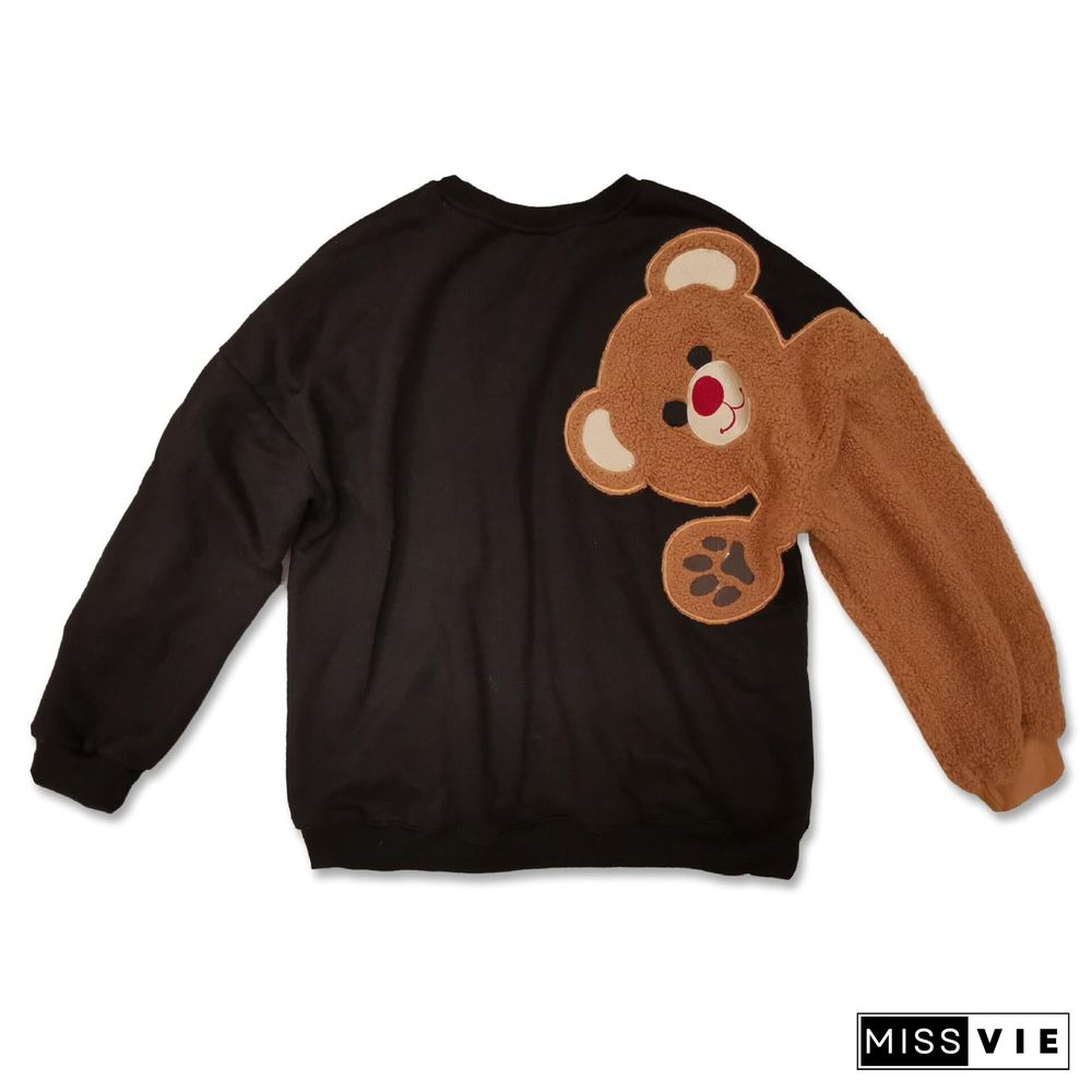 Korean Style Loose Couple Hoodies Sweatshirts Autumn Winter Female Crew Neck Long Sleeve Casual Streetwear Oversized Clothes Top