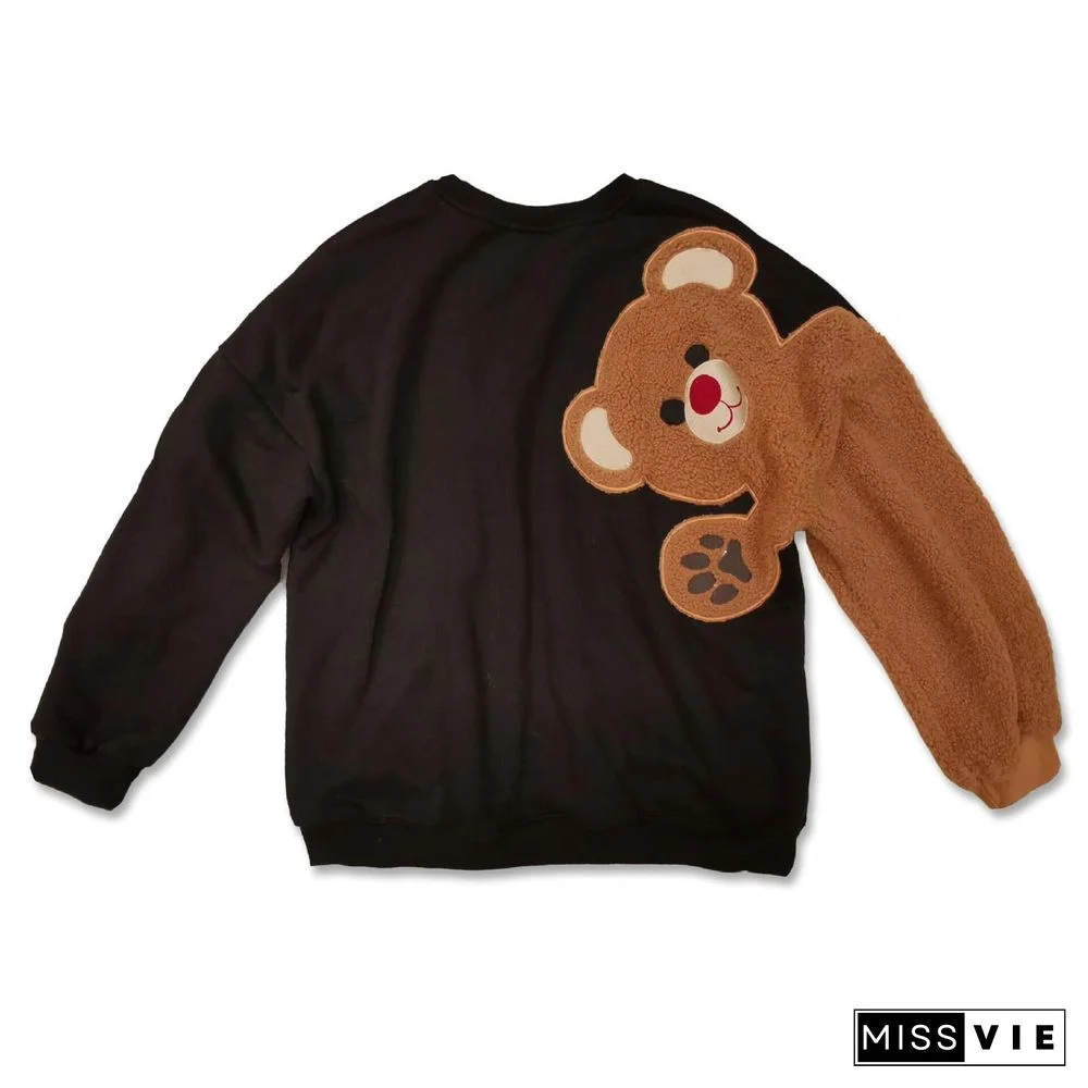 Korean Style Loose Couple Hoodies Sweatshirts Autumn Winter Female Crew Neck Long Sleeve Casual Streetwear Oversized Clothes Top