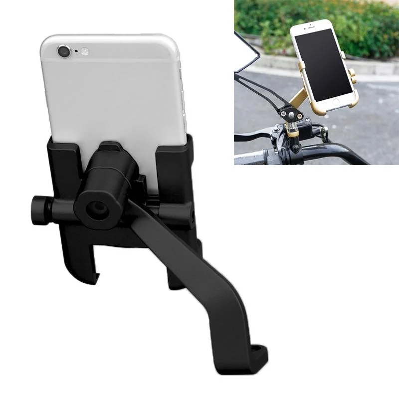 Motorcycle Rear View Mirror Aluminum Alloy Phone Bracket, Suitable for 60-100mm Device